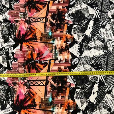 Viskose, Jersey Stoffe, besonders weicher Griff, Panel, grafisch